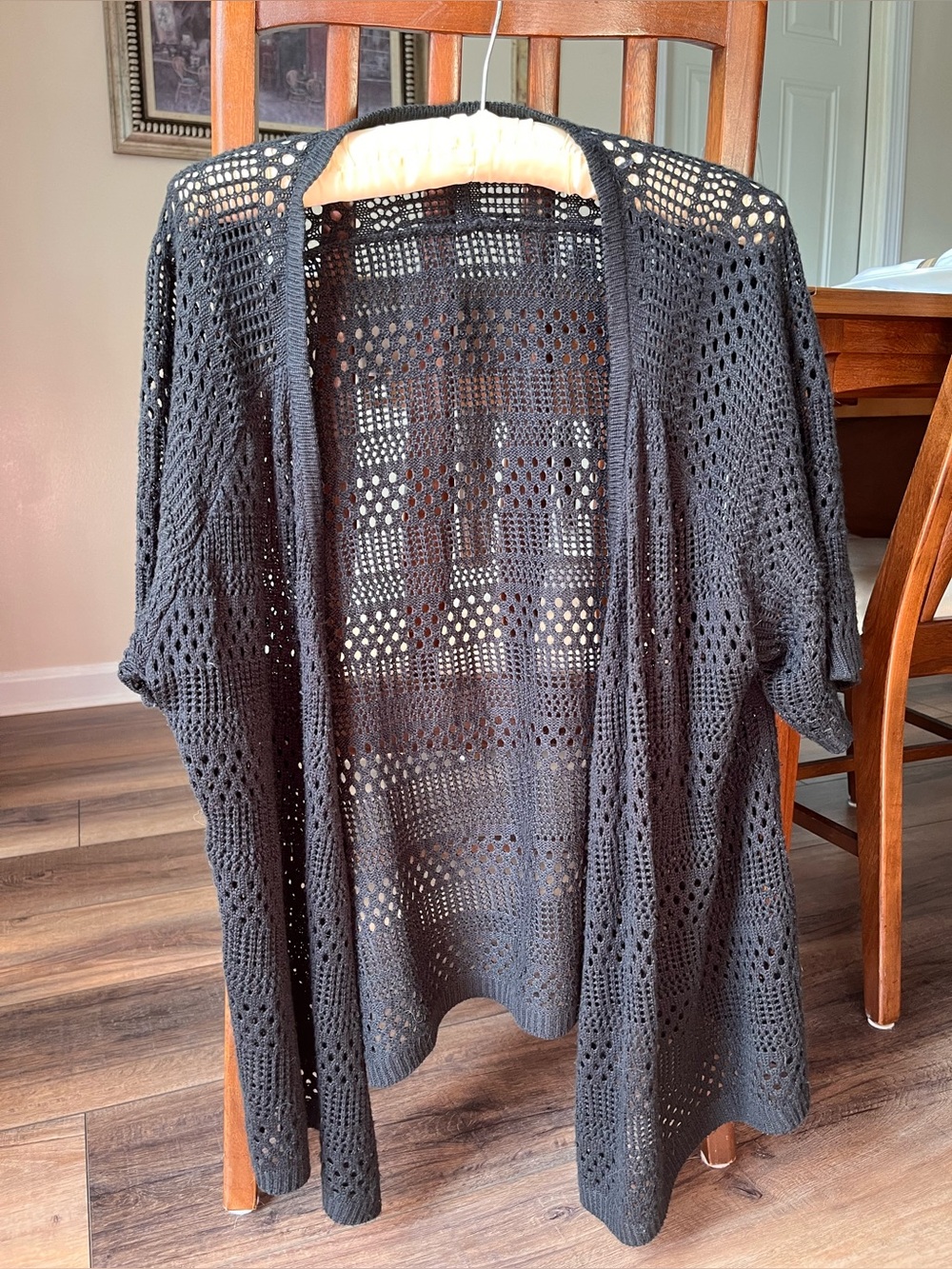 Cyrus Black Open Front Cardigan, short sleeve to elbow! Size 2X! Perfect Basic!